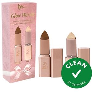 Glow Worthy Lipstick Set - 2 cream brave highlighter nwt